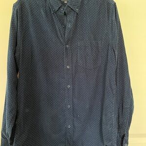 J. Crew Dark Blue Dotted Casual Shirt